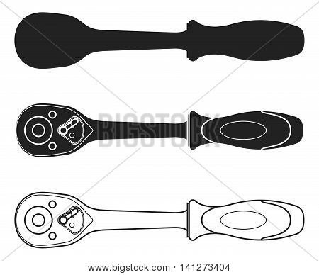 450x388 Realistic Vector Ratchet Wrench Icon Ra