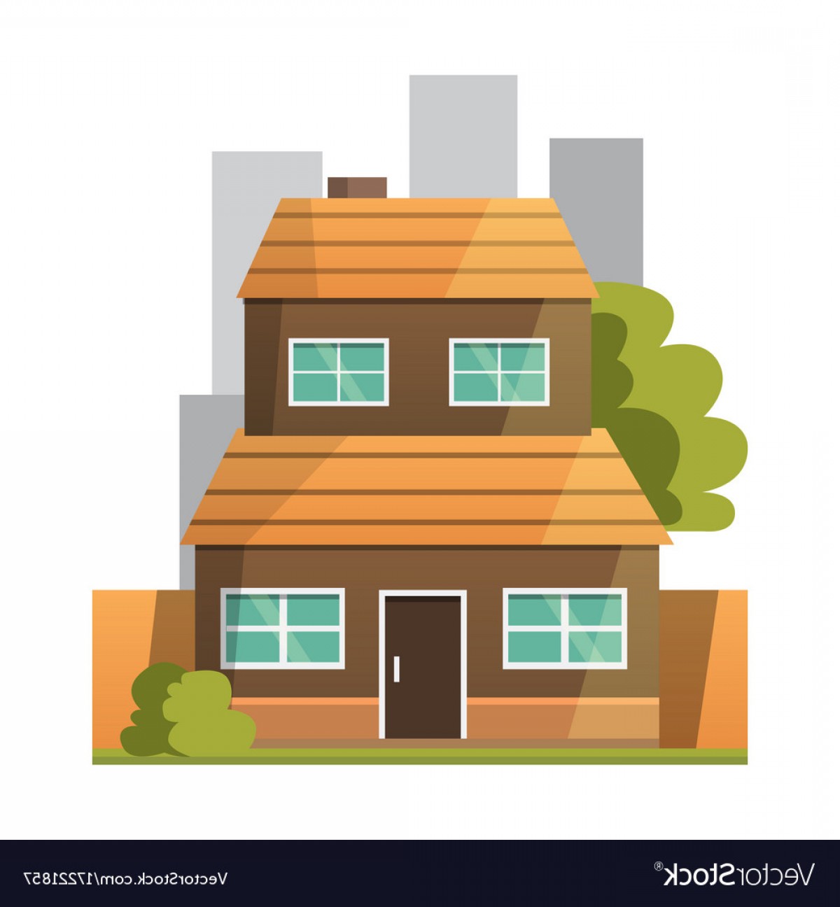 1200x1296 Retro Flat City House Icon Town Building Or Vector Soidergi