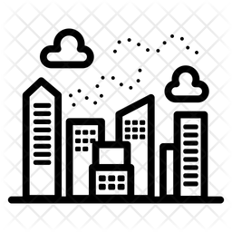 256x256 Town Icon Of Line Style