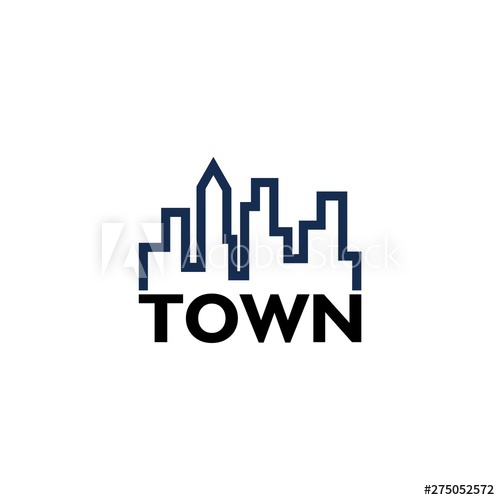 500x500 City Icon Logo Icon, Town Logo