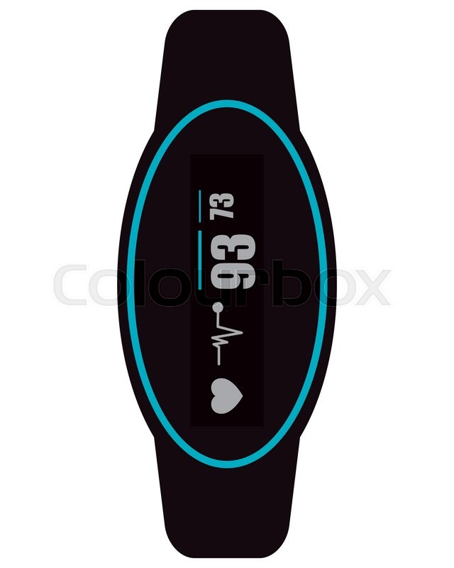 640x800 Flat Design Heartrate Wrist Tracker Stock Vector Colourbox