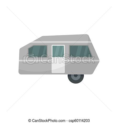 450x470 Modern Camp Trailer Icon, Flat Style Modern Camp Trailer Icon
