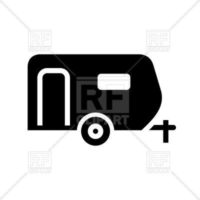 400x400 Black Icon Of Trailer On White Background