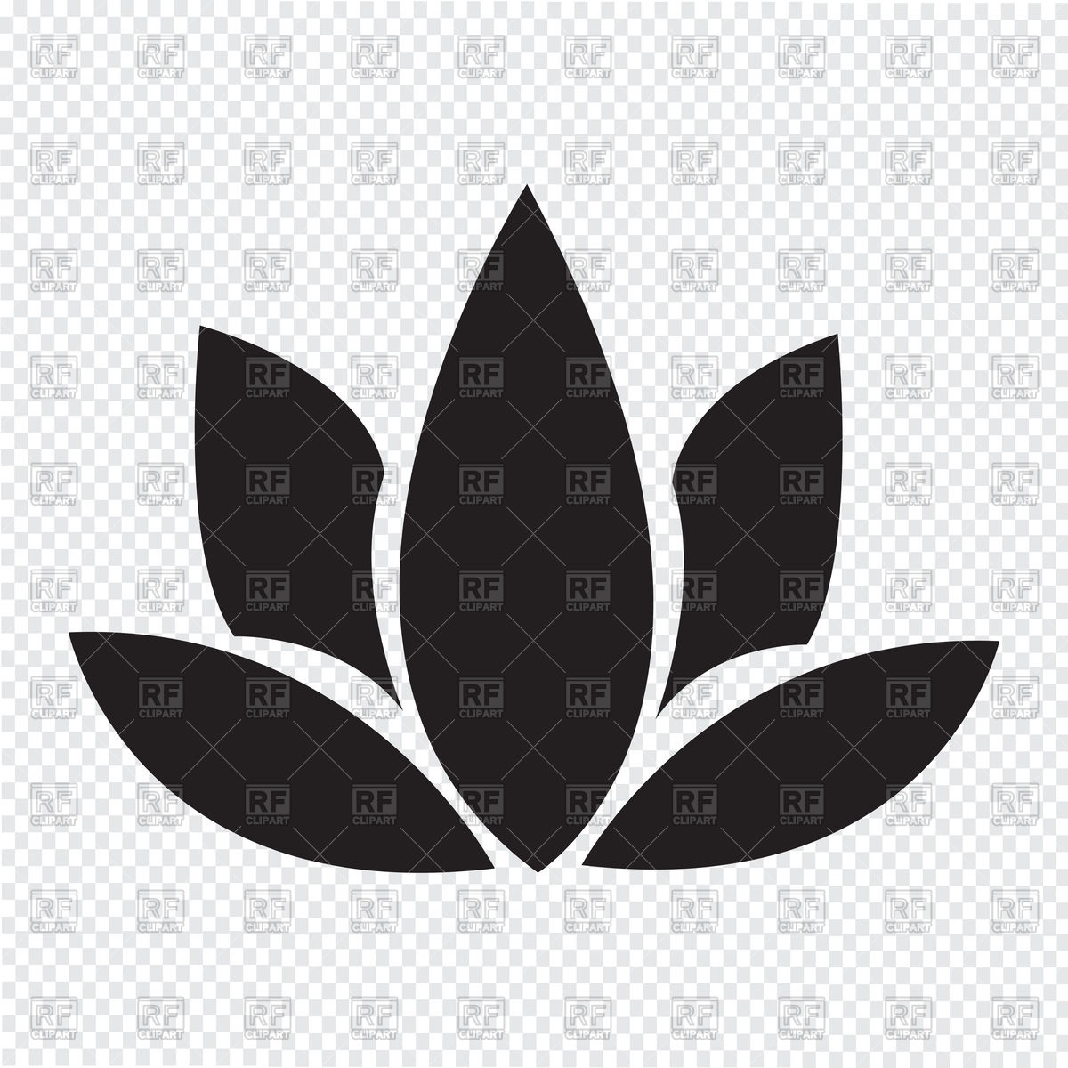 1200x1200 Lotus Simple Icon On Transparent Background Vector Image Of Plants