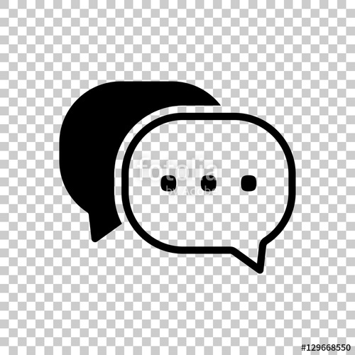 500x500 Chat Icon Black Icon On Transparent Background Stock Image