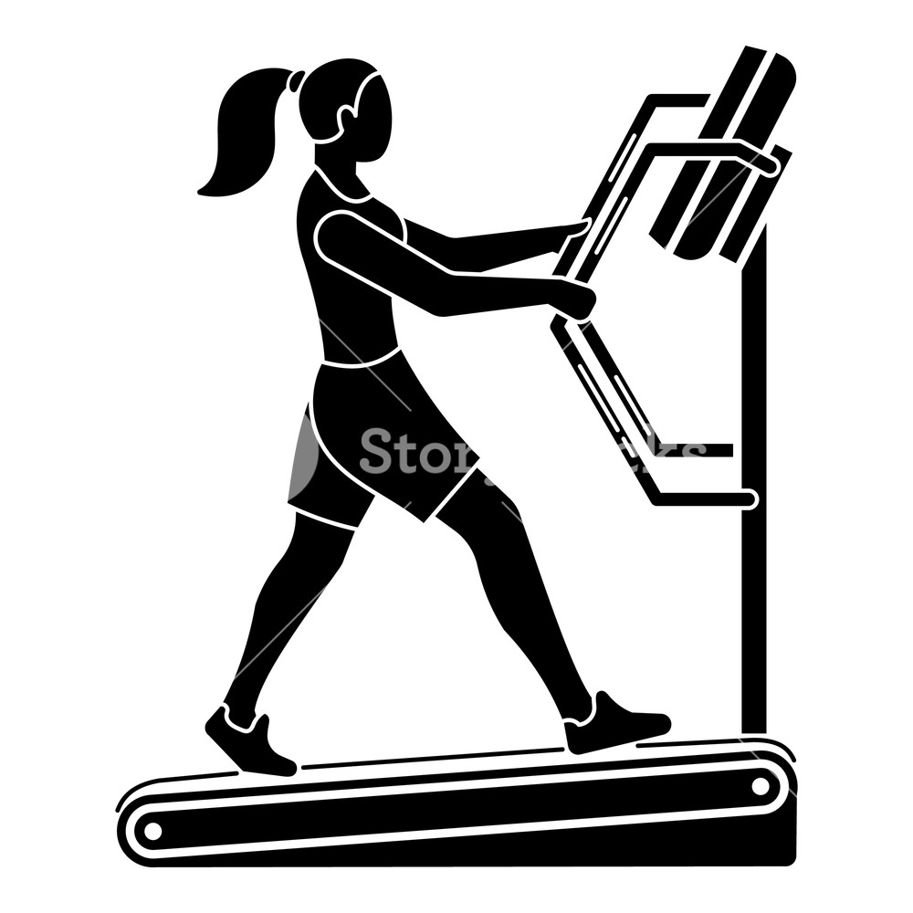 1000x1000 Girl On A Treadmill Icon Simple Illustration Of Girl