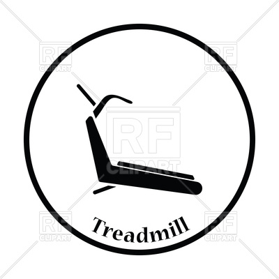 400x400 Silhouette Of Treadmill Icon Vector Image Of Sport And Leisure