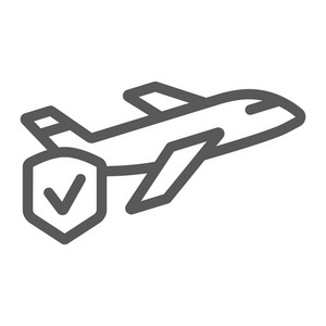 Travel Insurance Line Icon, Trip And Safety, Shield And Plane Sign 300x300 Travel Insurance Line Icon, Trip And Safety, Shield And Plane Sign
