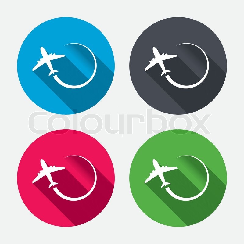 Airplane Sign Icon Travel Trip Symbol Circle Buttons With Long 800x800 Airplane Sign Icon Travel Trip Symbol Circle Buttons With Long