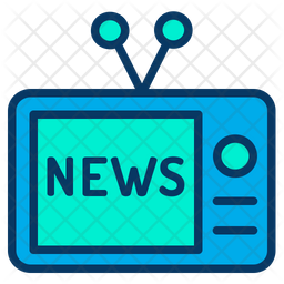 256x256 Tv News Icon Of Colored Outline Style