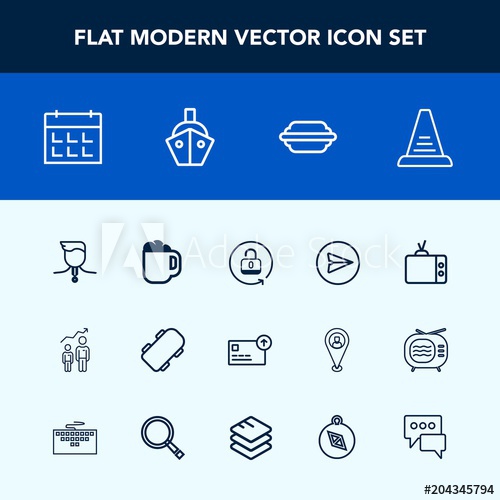Modern, Simple Vector Icon Set With Lock, Burger, Currency, Medal 500x500 Modern, Simple Vector Icon Set With Lock, Burger, Currency, Medal
