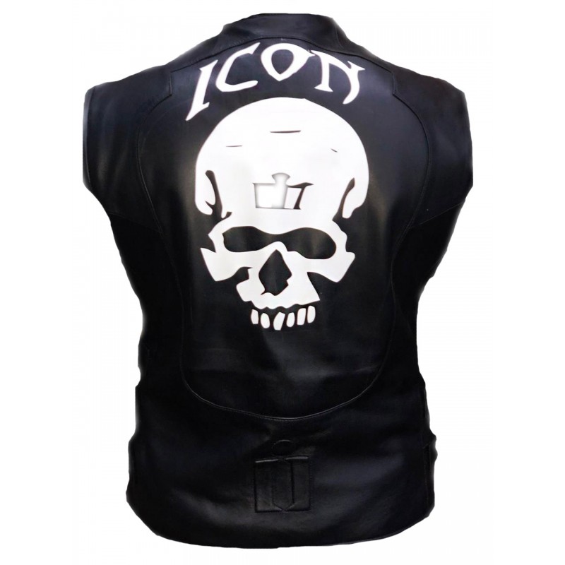 800x800 Men's Slim Fit Icon Skull Motorcycle Black Vest