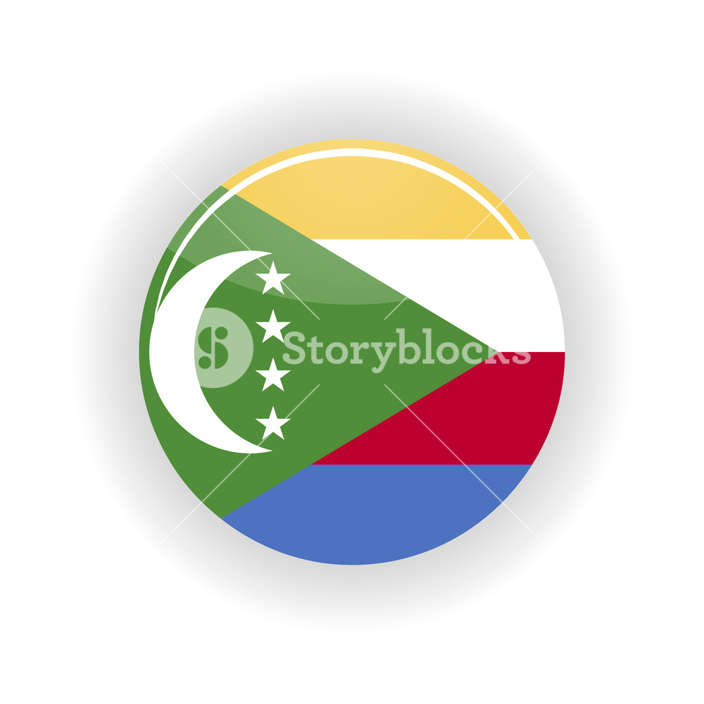1000x1000 Union Of The Comoros Icon Circle Isolated On White Background