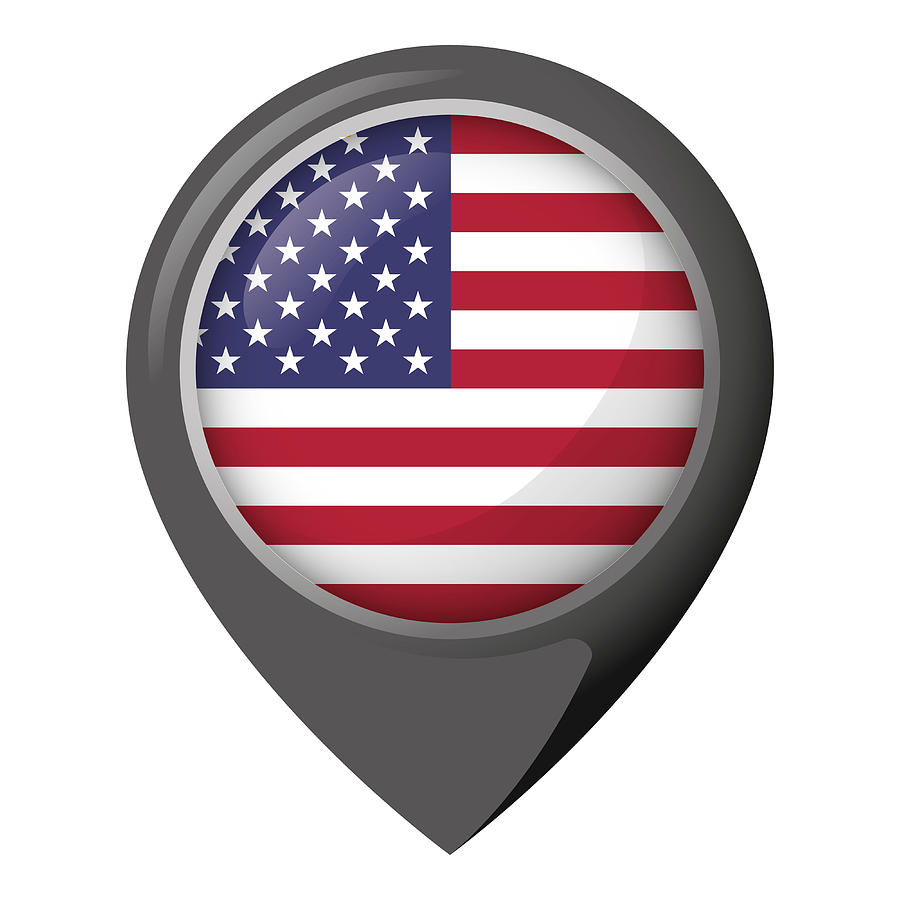 900x900 Icon Representing Location Pin With The Usa Flag Ideal