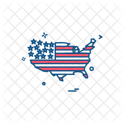 256x256 Usa Flag Icon Of Colored Outline Style