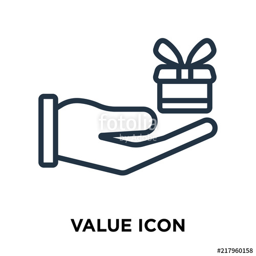 500x500 Value Icon Isolated On White Background Modern And Editable Value