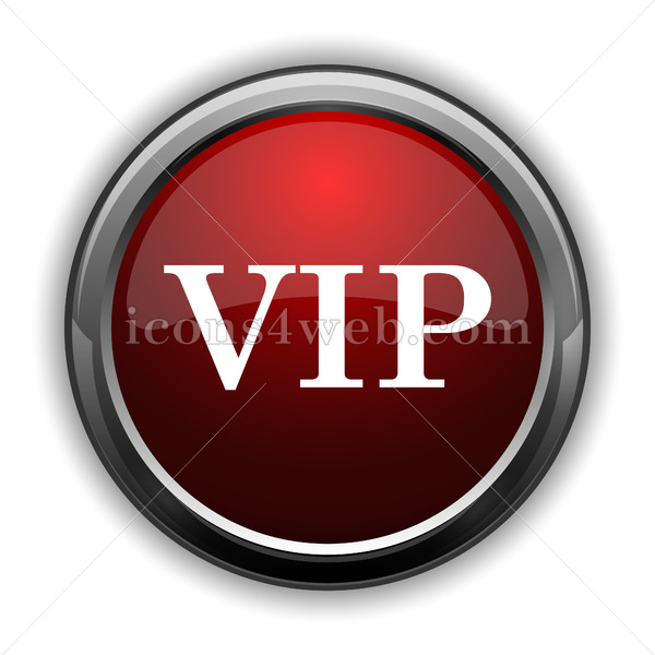 600x600 Vip Icon Red Glossy Web Icon With Shaddow