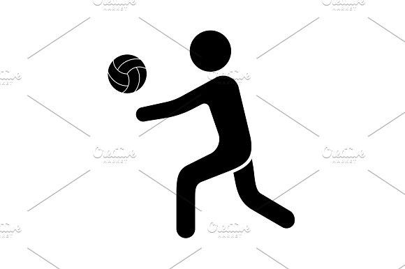 580x386 Vector Illustration Volleyball Icon Athlete Design