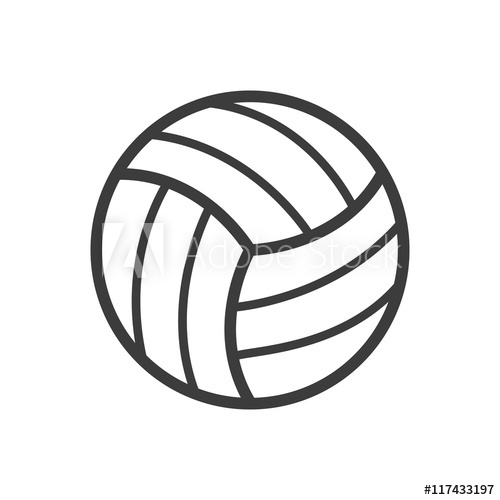 500x500 Volleyball Ball Icon Volleyball Ball Vector Isolated On White