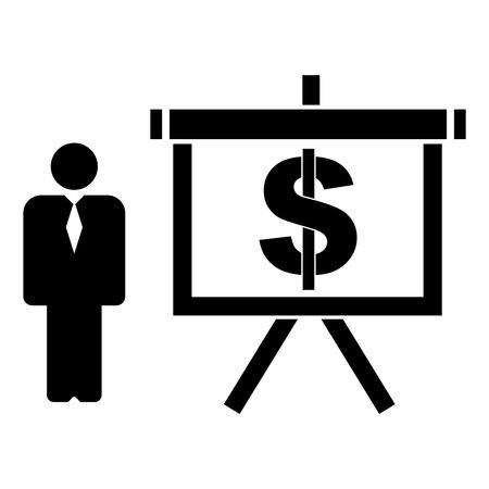 Vector Illustration Of Person Vs Presentation Board With Dollar 450x450 Vector Illustration Of Person Vs Presentation Board With Dollar