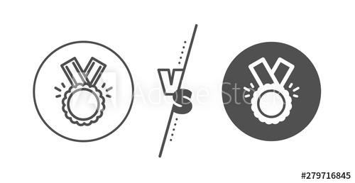 Winner Achievement Symbol Versus Concept Award Medal Line Icon 500x258 Winner Achievement Symbol Versus Concept Award Medal Line Icon