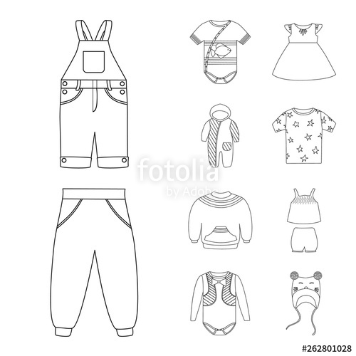 500x500 Isolated Object Of Wear And Child Icon Set Of Wear And Apparel