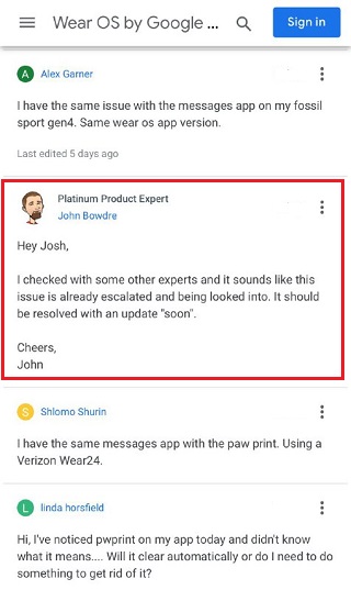 320x537 Potential Workaround Google Messages Paw Print Icon Reports