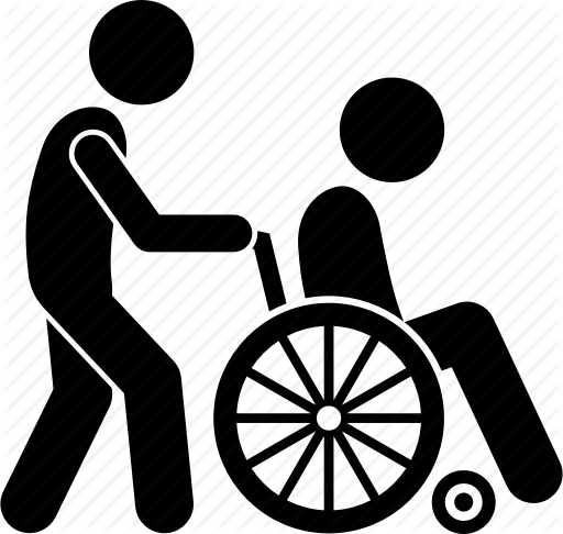 512x486 Cripple, Elderly, Handicapped, Man, People, Pushing, Wheelchair Icon