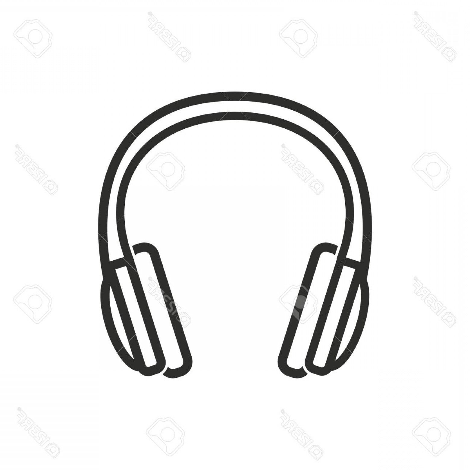 1560x1560 Photostock Vector Headphone Vector Icon Black Illustration