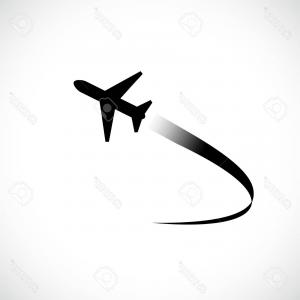 300x300 Plane Icon White Background Airplane Vector Illustration Flat