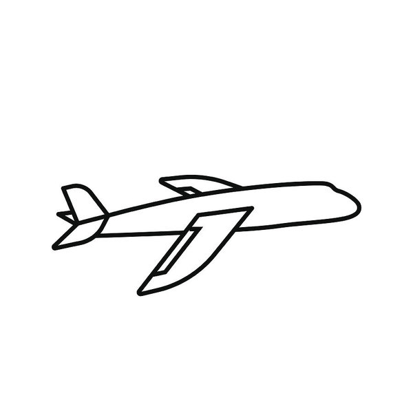 600x600 Plane Icon Simple Outline Plane Vector Icon On White Background