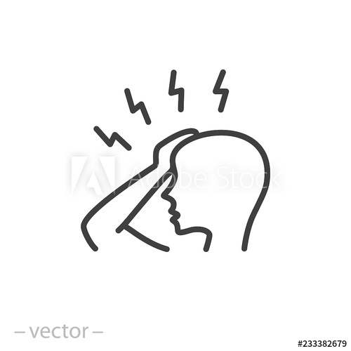 500x500 Stress Icon, Frustrated Linear Sign On White Background