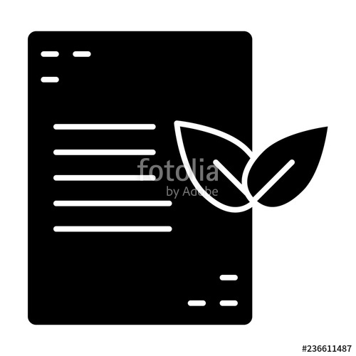 500x500 Leaf And Solid Icon Eco Document Vector Illustration
