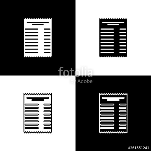 500x500 Set Paper Check And Financial Check Icons Isolated On Black