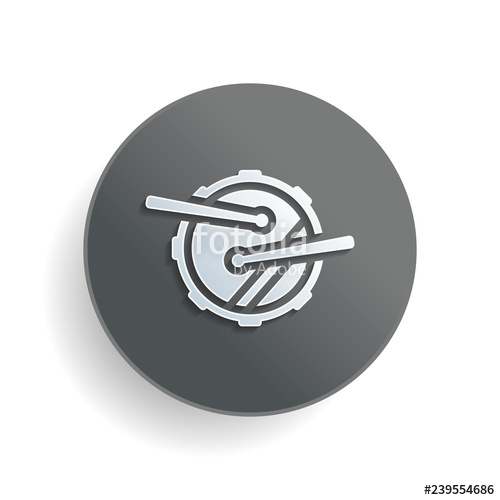 500x500 Drum Icon Simple Music Instrument With Drumsticks White Paper