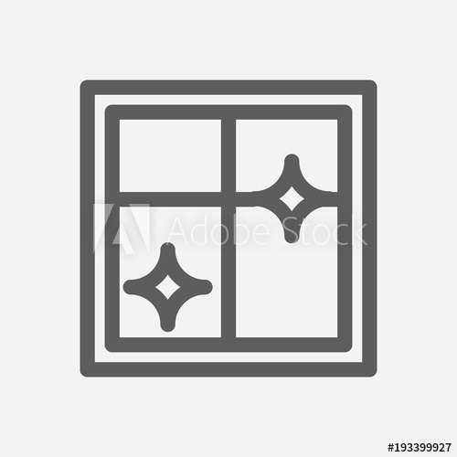 500x500 Window Cleaning Icon Line Symbol Isolated Vector Illustration