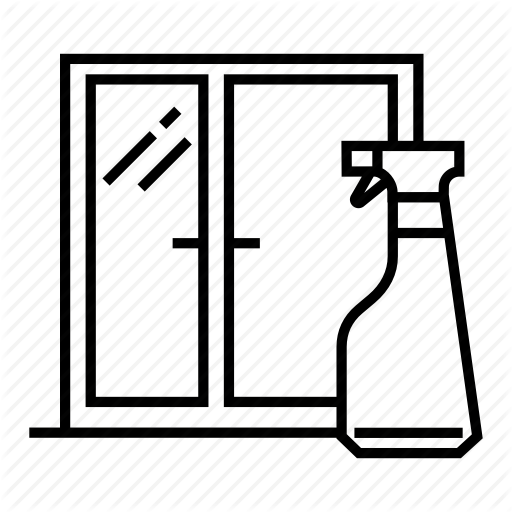 512x512 Clean Glass, Cleaning Spray, Squeegee, Window Cleaning Icon