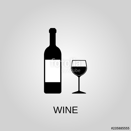 500x500 Wine Bottle And Glass Icon Wine Bottle And Glass Symbol Flat