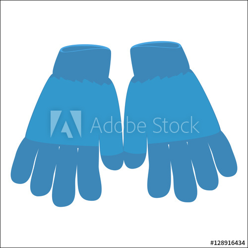 500x500 Winter Gloves Icon Symbol Design Vector Blue Wool Gloves