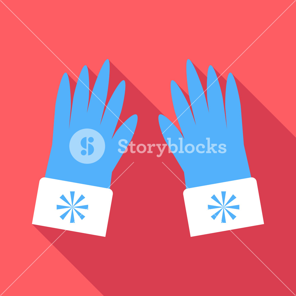 1000x1000 Winter Blue Gloves Icon Flat Illustration Of Winter Blue Gloves