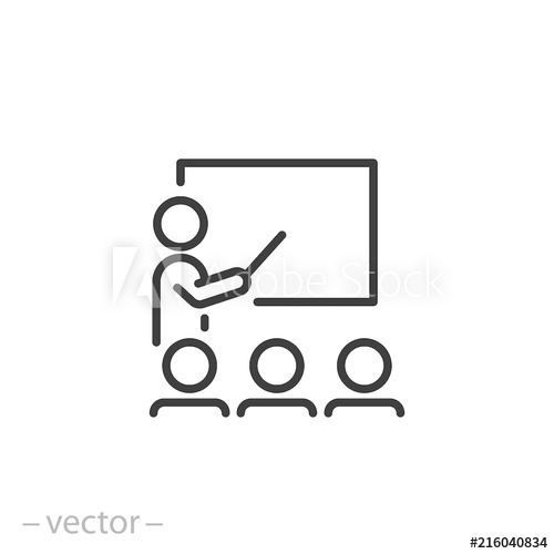 Training Icon, Workshop Linear Sign Isolated On White Background 500x500 Training Icon, Workshop Linear Sign Isolated On White Background