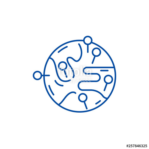 500x500 Worldwide Sales Market Line Concept Icon Worldwide Sales Market