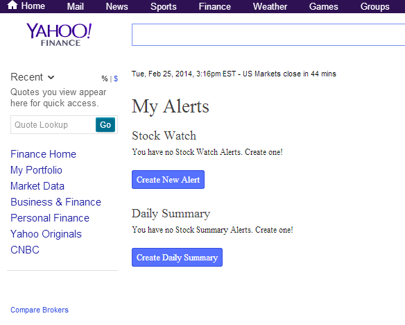 584x468 How To Receive Stock Alerts From Yahoo Finance Via Sms