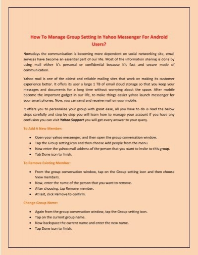 400x516 How To Manage Group Setting In Yahoo Messenger For Android Users