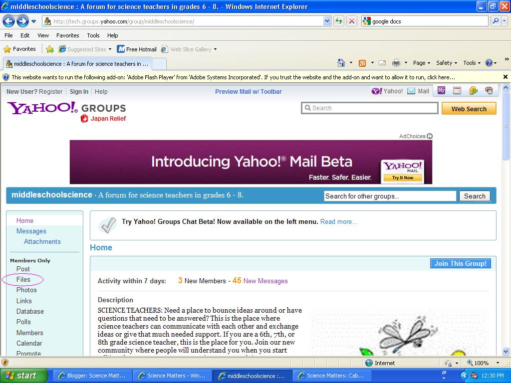 1024x768 Science Matters Website Middle School Science Yahoo Group Update