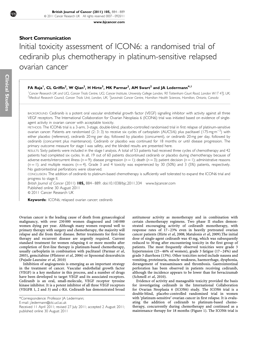 850x1133 Pdf Initial Toxicity Assessment Of A Randomised Trial