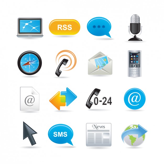 626x626 Communication Set Des Vecteurs Gratuitement