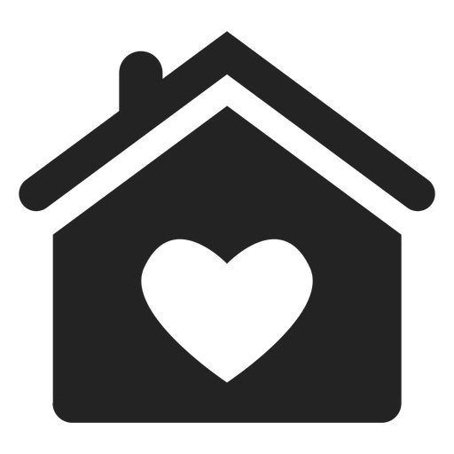 512x512 Home With A Heart Black Icon