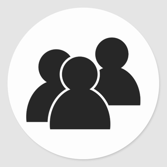 Black Icon People Classic Round Sticker 540x540 Black Icon People Classic Round Sticker
