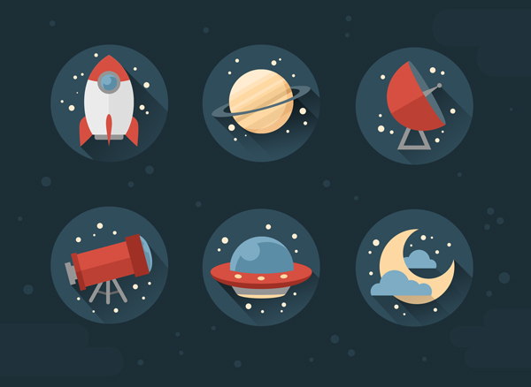 600x438 How To Create Stylish Flat Space Icons In Adobe Photoshop